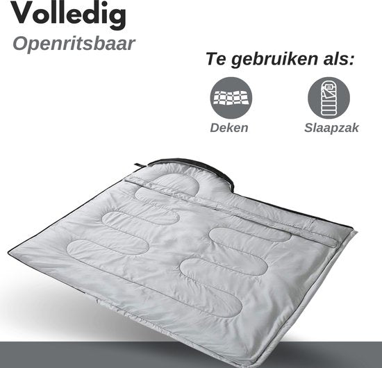 Vertrex Peak Comfort Mummy Slaapzak Extra Warm - Slaapzakken Volwassenen - Kamperen - Zwart