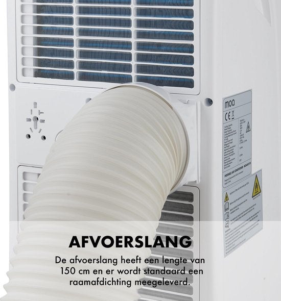 MOA Mobiele Airco - 9000 BTU - Airconditioning - Ontvochtiging - Inclusief Wieltje en Raamafdichting Kit - Wit - A010W
