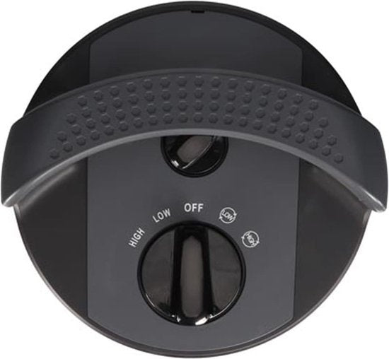 Perel Mobiele terrasverwarmer, 700 W, carbon, met kantelbeveiliging, 2 warmteniveaus, oscillerend, plensdicht, metaal, zwart