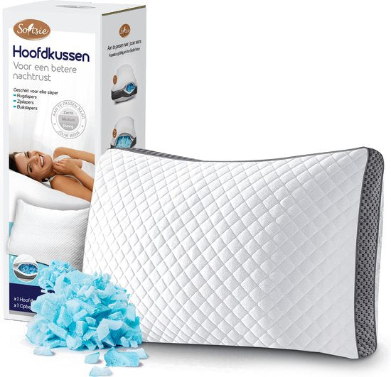 Softsie Traagschuim Hoofdkussen 70x50 - Ergonomisch Kussen - Verstelbaar Slaapkussen - Pillow - Hoofdkussens Nekklachten