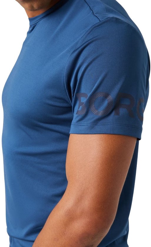 Björn Borg Sportshirt Heren Korte Mouw - Wit - Gerecycled Polyester - Maat L