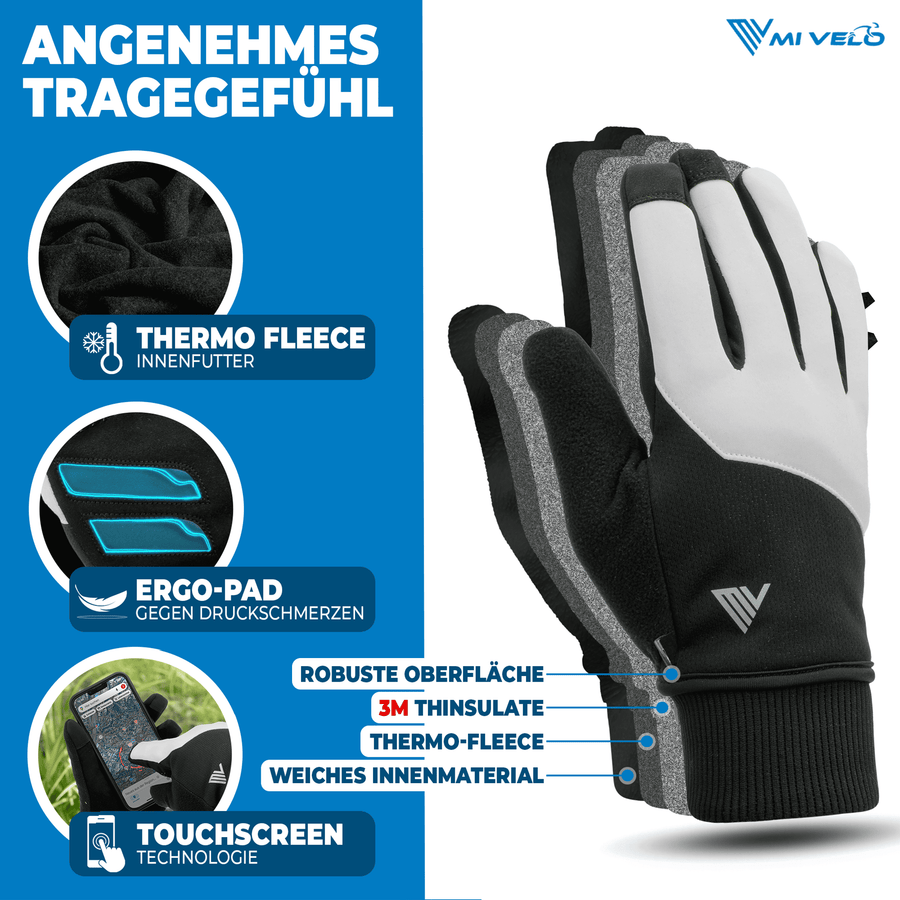 MIVELO THERMO-FIT Winterhandschoenen - Thermisch Fleece & 3M Thinsulate - Unisex - Maat S