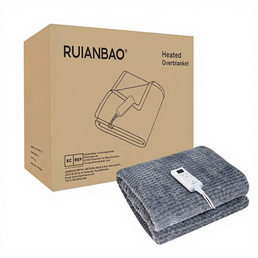 Ruianbao Luxe Verwarmde Deken 130 × 180 cm – 9 Warmtestanden – 165 W – Zacht en Comfortabel