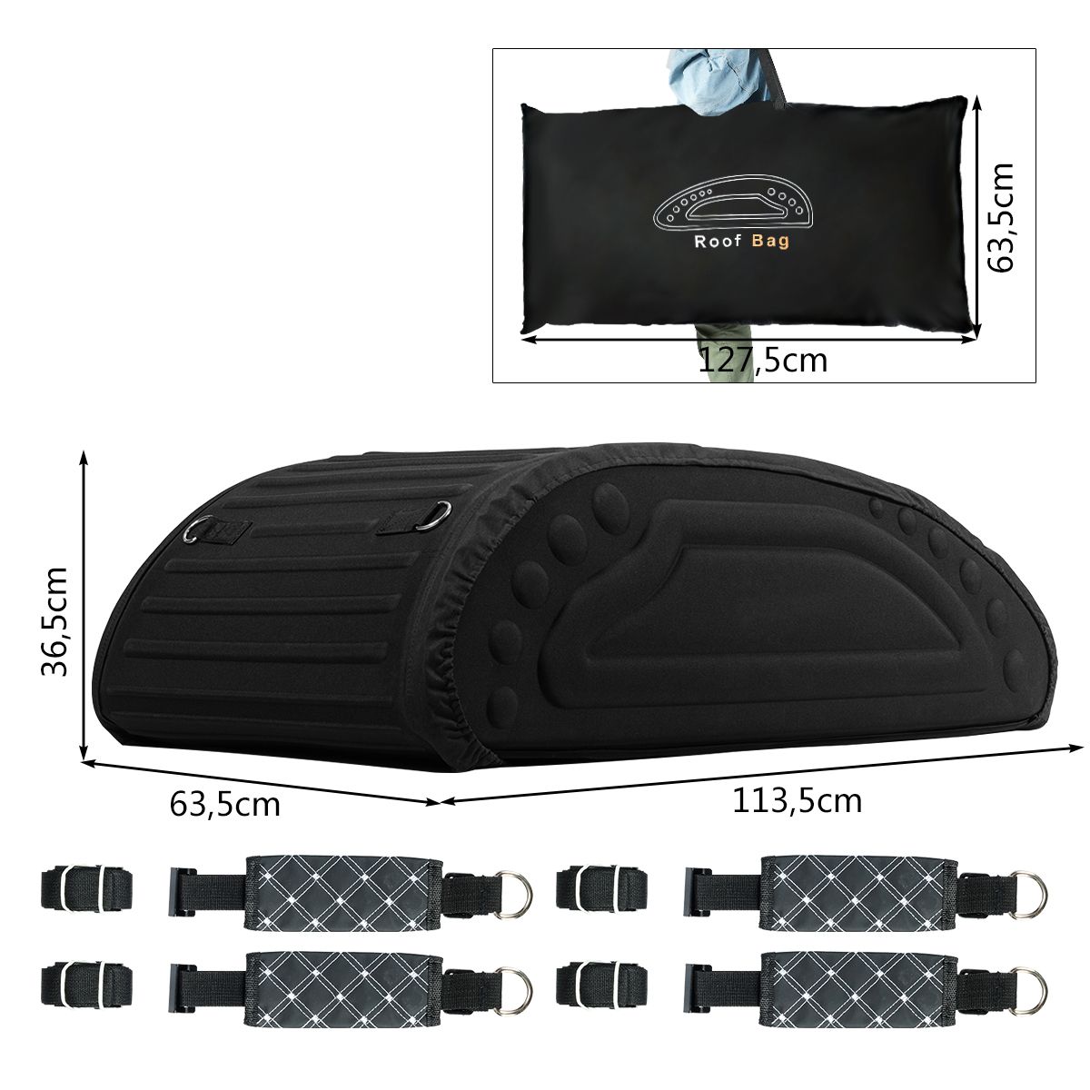 Coast Dakbagagezak - 400 liter inhoud - waterdicht - opvouwbaar - zwart