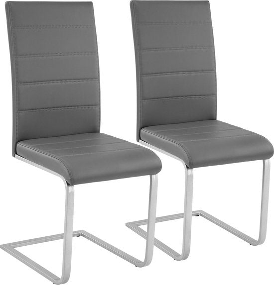 tectake® - set van 2 eetkamerstoelen Bettina grijs - 402551