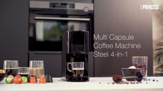 Princess 249450 Multi Capsule Filter-koffiezetapparaat - Staal 4-in-1 - Geschikt voor meerdere koffiesoorten
