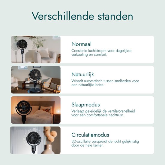 Bloomfold Breeze Ventilator - 108 cm - Midnight Blue - Touch Bediening - 3D Oscillatie - Timer - 9 Snelheidsstanden