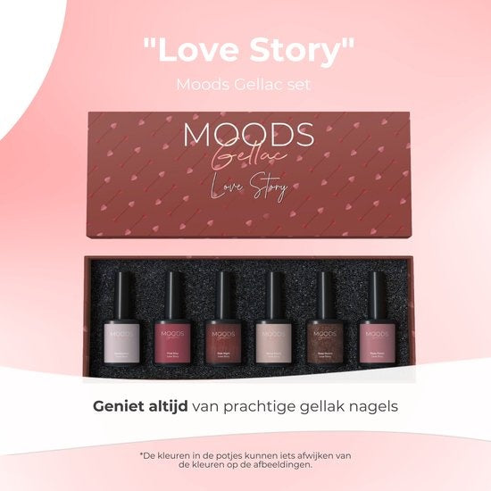 Moods Gellac 6-delige Set - Gel Nagellak - 8ML - Love Story - Gellac - Nagels - Gellak Starterspakket - Chique Kleuren