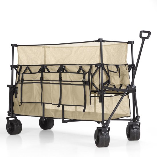 Mr. Fold Bolderkar XXL - opvouwbaar - 600L - 300KG - Beige - all-terrain wielen
