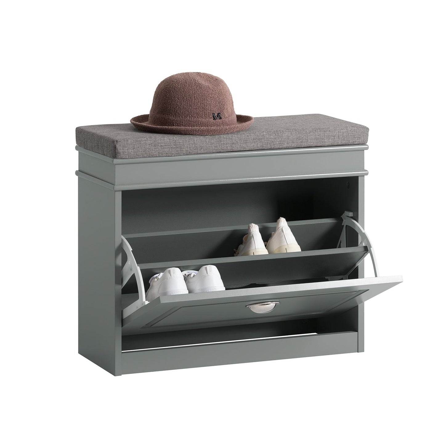 SoBuy Schoenenkast met Zitvlak - 61 x 24 x 51 cm - Grijs