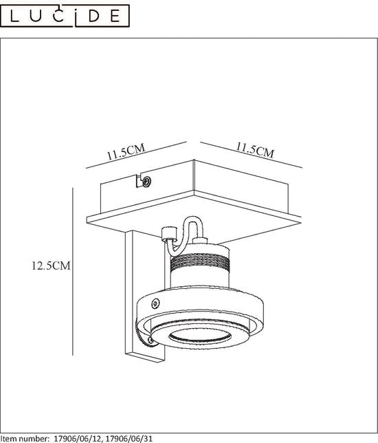 Lucide LANDA - Plafondspot - LED Dim to warm - GU10 - 1x5W 2200K/3000K - Wit