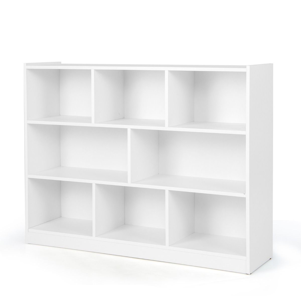 Coast Kinderboekenkast - 3 niveaus - 8 planken - wit - 122 x 32 x 93 cm