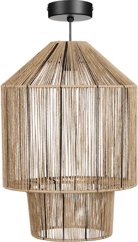 Mica Decorations Elsa Hanglamp - H49 x Ø35 cm - Jute - Lichtbruin