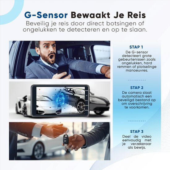 AyeCam Dashcam Pro – Dashcam voor Auto voor en Achter - FULL HD & Nachtvisie – G-Sensor - Incl. 32GB SD