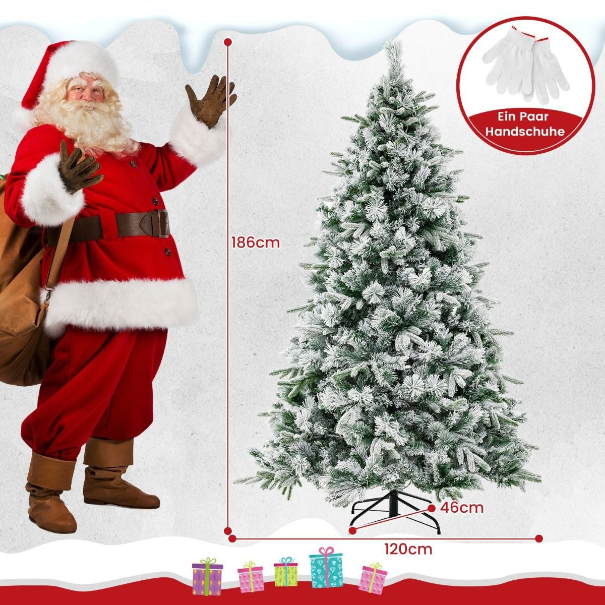 Coast Kunstkerstboom met Sneeuw en 250 warmwitte LED-lampjes - 180cm
