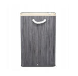 Juskys Bamboe wasmand - 150 liter - 3 compartimenten - grijs - met deksel