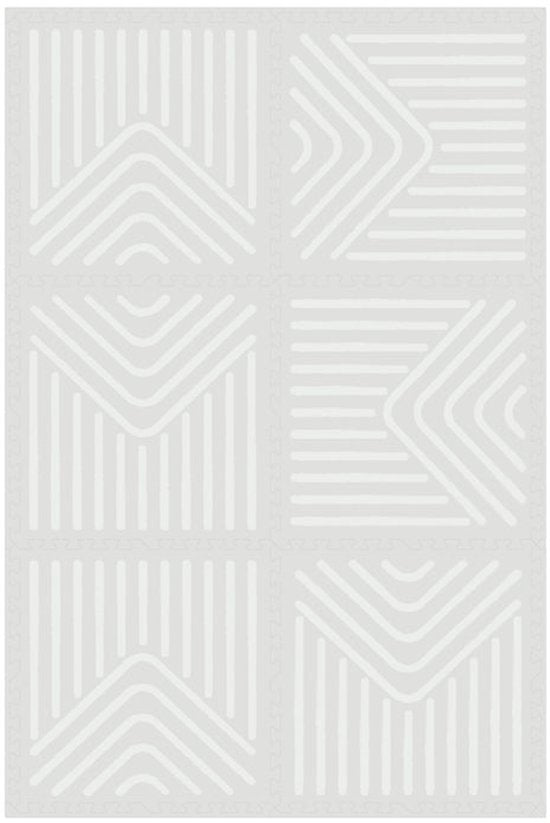 NilaFee™ - Speelmat - Foam - Baby - Speelkleed - Kruipmat - 180 x 120 x 1.5 cm - Puzzelmat - Opbergtas - Geometrie Grijs