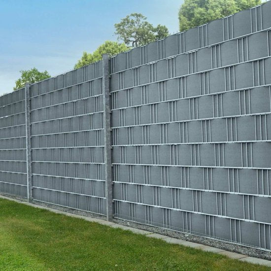 PVC Privacystrips - 3 stuks - 35 meter - Grijs - Incl. Bevestigingsklemmen