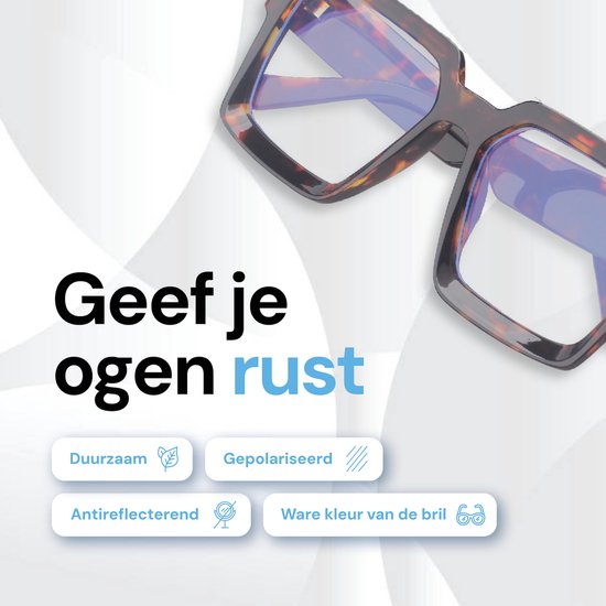 LC Eyewear Computerbril - Blauw Licht Bril Zonder Sterkte - Blue Light Glasses - Beeldschermbril - Unisex - Luipaard