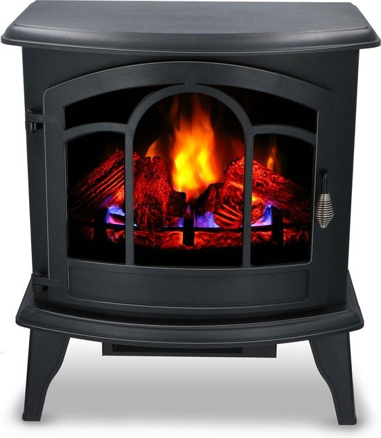 Alpina Elektrische Vicenza - Sfeerhaard - Afstandsbediening en Timer - LED Vlammen - 2000W - Zwart - Met Verwarming