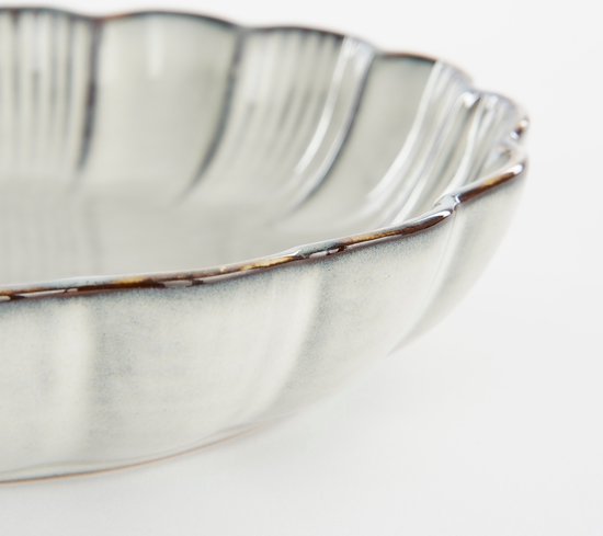 Mica Decorations Corfu Schaal - H5 x Ø18,5 cm - Keramiek - Grijs