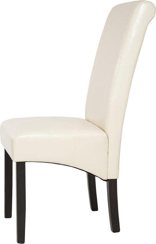 tectake® - 2x Eetkamerstoel Eetkamerstoelen Set - ergonomisch - creme - 401295