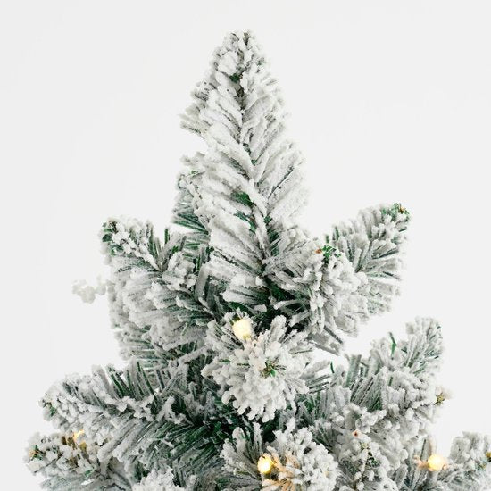Black Box Trees Gerlos kerstboom met burlap groen frosted 30L TIPS 70 batterijbediend en timer - h75xd36cm