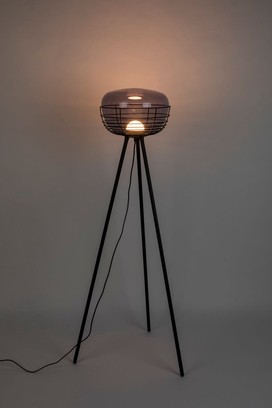 Zuiver Smokey Vloerlamp - Staande driepoot lamp - Zwart