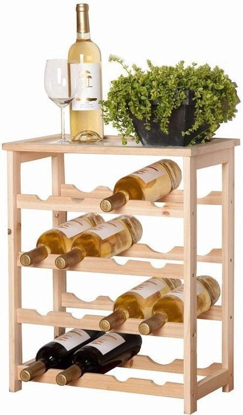 Wijnrek - 55 cm hoog - Hout - 16 flessen