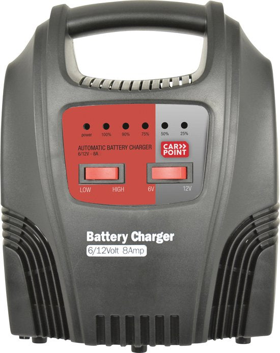 Carpoint Auto Acculader 8A 6-12 Volt - Accu lader voor Auto of Motor