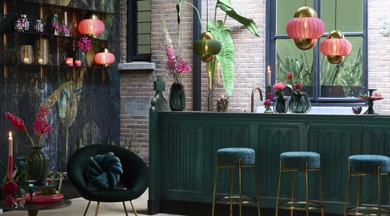 Light & Living Hanglamp Cetara - Kralen Roze/Brons - 33x38 cm