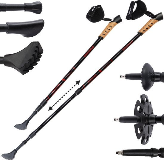 Nordic Walking Stokken – Telescopisch 2 Paar – Rood