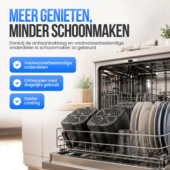 Strex Airfryer Dubbele Mand 11L XXL Heteluchtfriteuse 2500W - Airfryer 2 Manden - Dual Basket - 13 Kookprogramma's - Airfryer Verticaal Groot voor Gezin