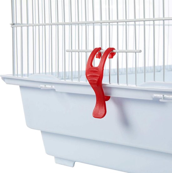 Yaheetech Vogelkooi vogelvolière dierenkooi vogelhuis voor papegaai golvenkiet ca. 46 x 36 x 92 cm wit