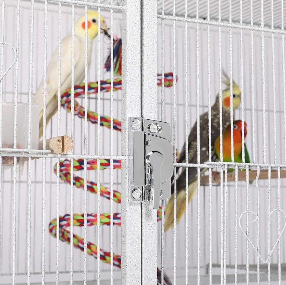 Yaheetech 175 cm Extra Grote Vogelkooi met Afneembare Standaard voor Middelgrote Papegaaien, Parkieten, Valkparkieten, Conures, Liefdesvogels, Grasparkieten en Finch – Wit