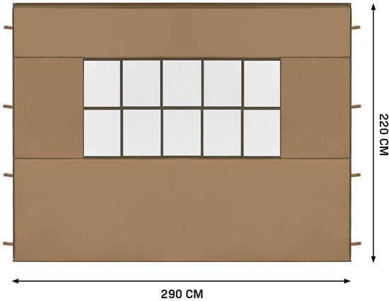 VONROC Zijwanden Set - 6x3M – 6 stuks - Voor 2 x Premium Partytent PT501XX | Beige