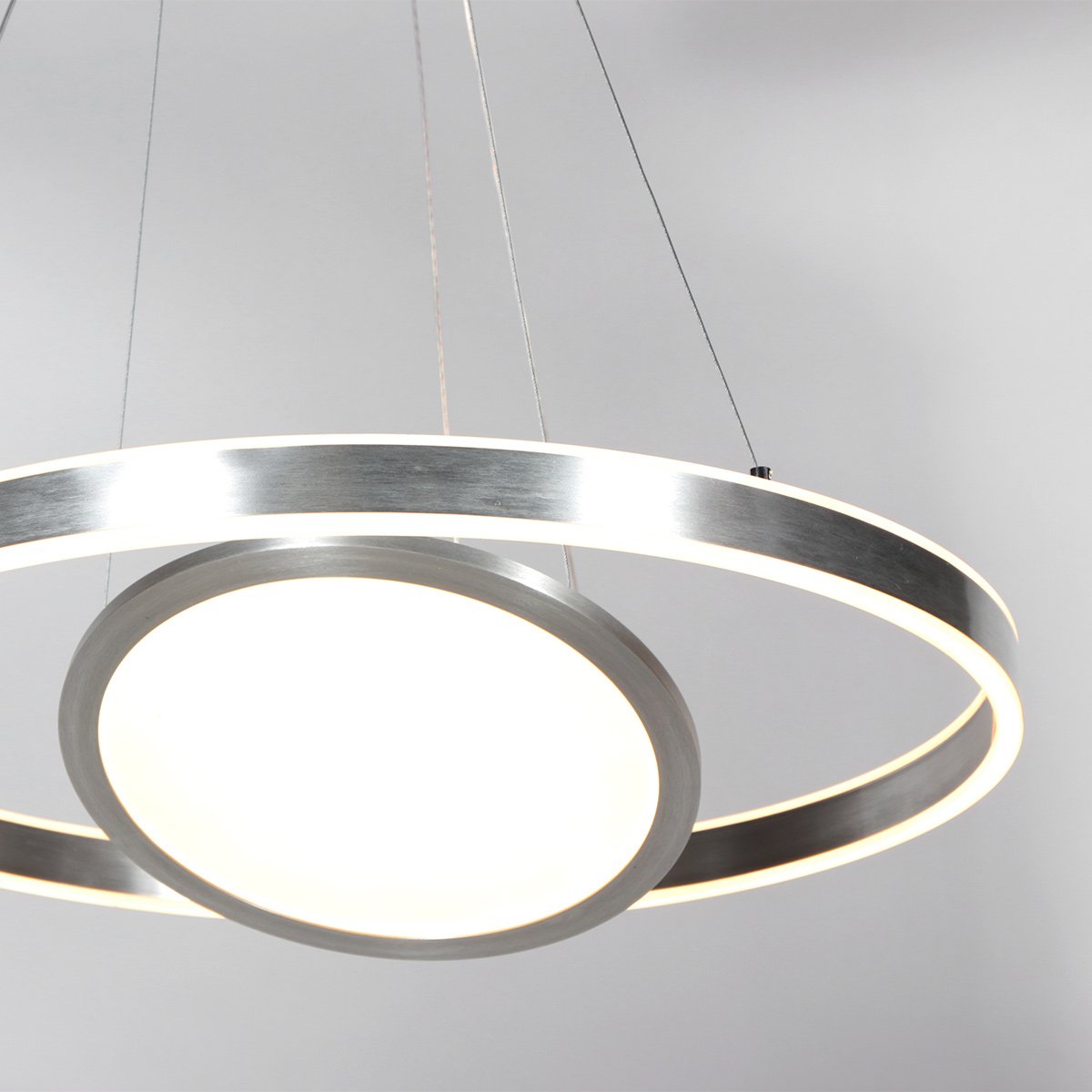 Hanglamp Ringlux 3514ST Staal 60cm Hoogteverstelbaar - Steinhauer Moderne Verlichting voor Binnen