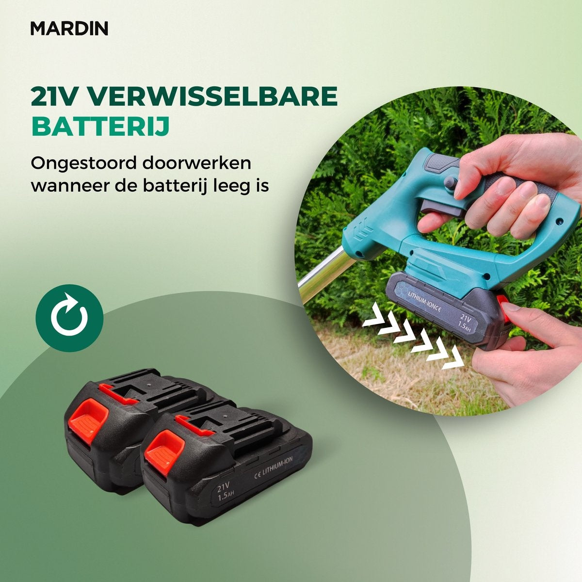 Mardin Kantenmaaier - Grastrimmer - Bosmaaier - Zwart/Groen