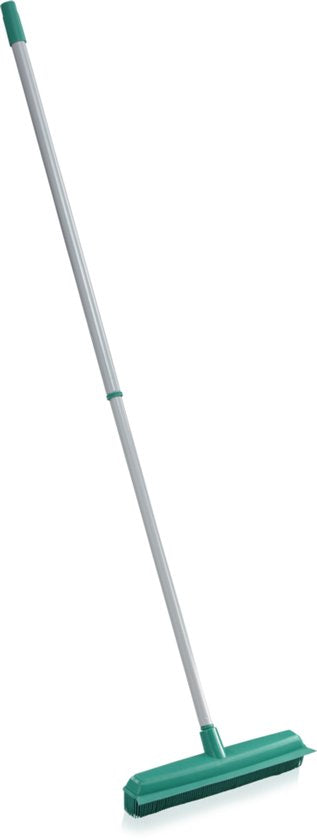 Leifheit Classic Suprabezem - rubberen bezem met telescoopsteel - 80-140 cm steellengte - 35 cm veegbreedte