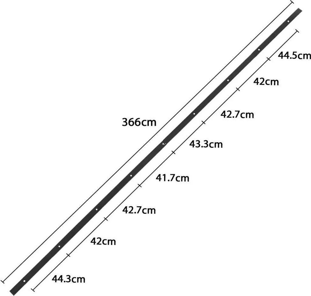 Yaheetech Schuifdeursysteem 366 cm met Montageset, Zwart