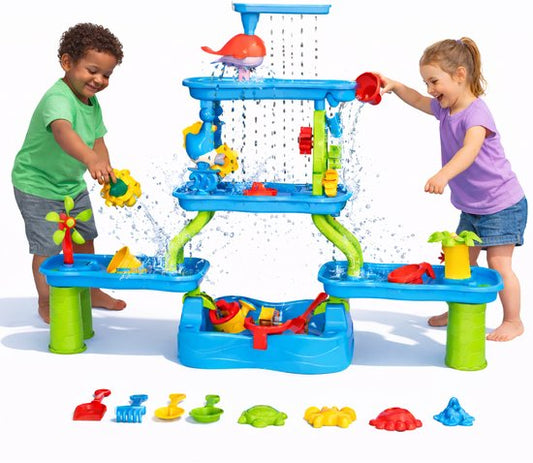 KidzKraze® Watertafel XL - Buitenspeelgoed – Watertafel - Sensorisch Speelgoed - Activiteiten Tafel – Waterbaan - Zandtafel Voor Kinderen - Waterspeeltafel Speelgoed - Incl. Accessoires