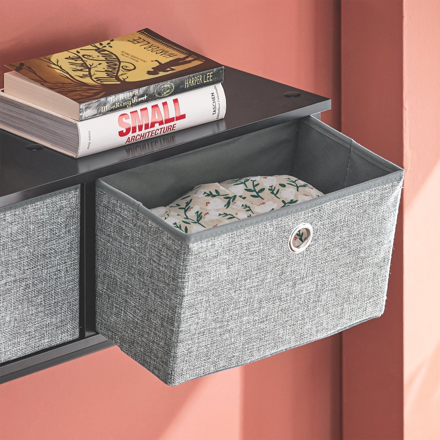 SoBuy Kapstok met Opbergrek - 3 Manden 5 Haken - Zwart
