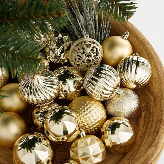 Mica Decorations Kerstballen Set - 60 Stuks - Ø7 cm - Onbreekbaar - Champagne