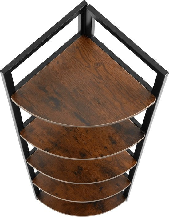 tectake - Hoekkast Castlebar 30x30x150cm - donkerbruin - 404771