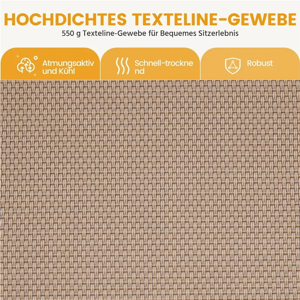 Yaheetech Set van 2 Zero Gravity Ligstoelen - Beige - Opvouwbare Relaxstoelen met Hoofdkussen en Bekerhouder