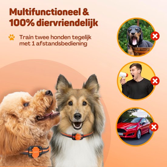 Vulpes Goods® Anti Blafband Pro – 3-in-1 Trainingshalsband Zonder Schok – Oplaadbaar & Waterdicht