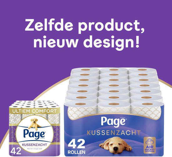 Page® toiletpapier - Kussenzacht wc papier - 42 rollen - Ultiem comfort - Voordeelverpakking