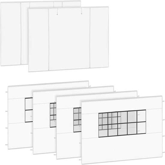 VONROC Zijwanden Set - 6x3M – 6 stuks - Voor 2 x Premium Partytent PT501XX | Wit