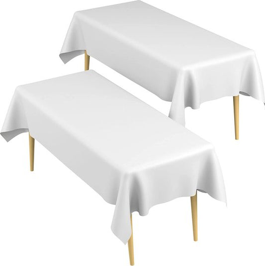 Partizzle 2x Plastic Wegwerp Tafelkleed - Bride to be Versiering - Kerst Bruiloft Huwelijk Decoratie - Verjaardag - Wit - 274 x 137 cm