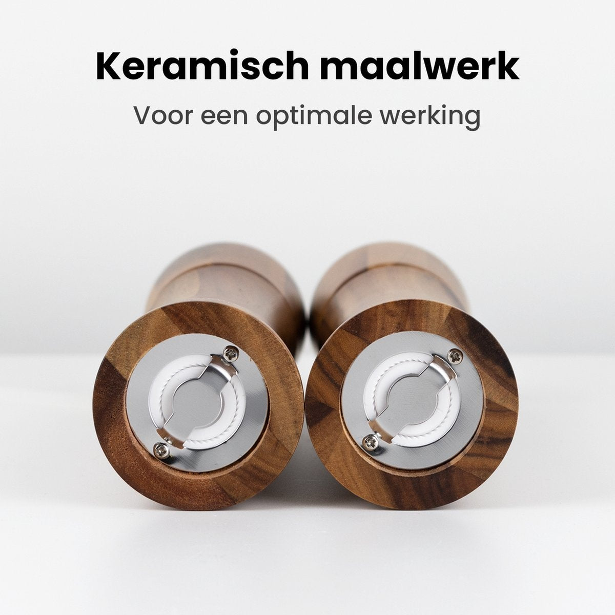 Nimma® Peper en Zoutmolen Set - Incl Navul Lepel - Verstelbare Maalgraad - Acacia Hout